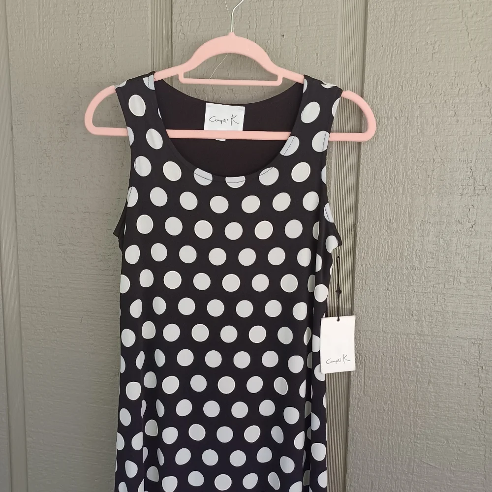 Compli K Polka Dot Mini Dress Size XS Women Sleeveless Scoop Neck Preppy - Picture 2 of 11